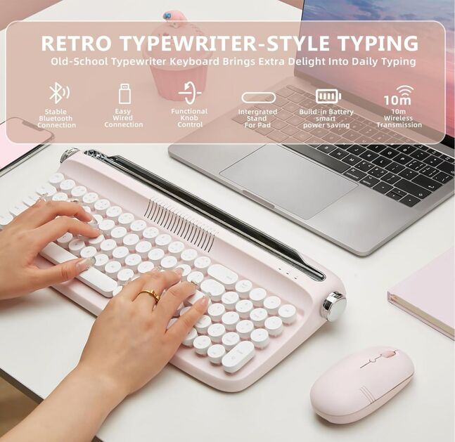 Retro mini bluetooth keyboard