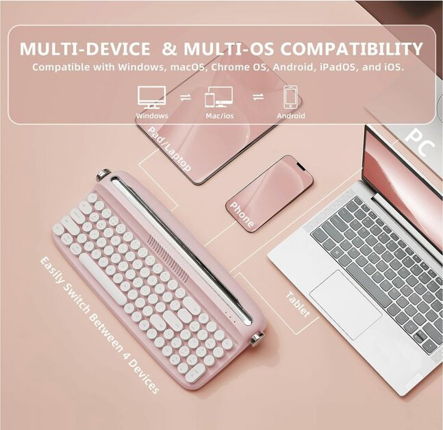Retro mini bluetooth keyboard