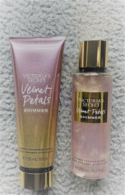 Victoria's secret velvet petals shimmer mist+lotion set