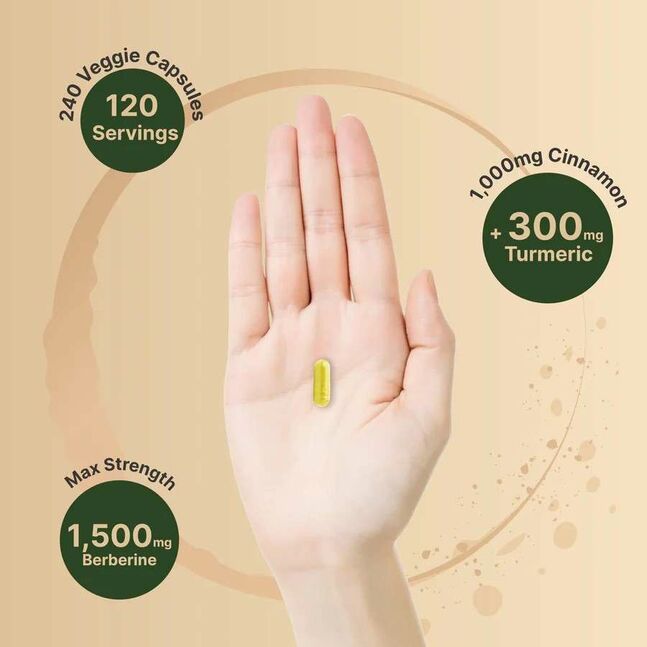 Naturebell berberine 1500mg with cinnamon and turmeric 