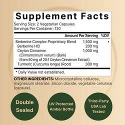 Naturebell berberine 1500mg with cinnamon and turmeric 