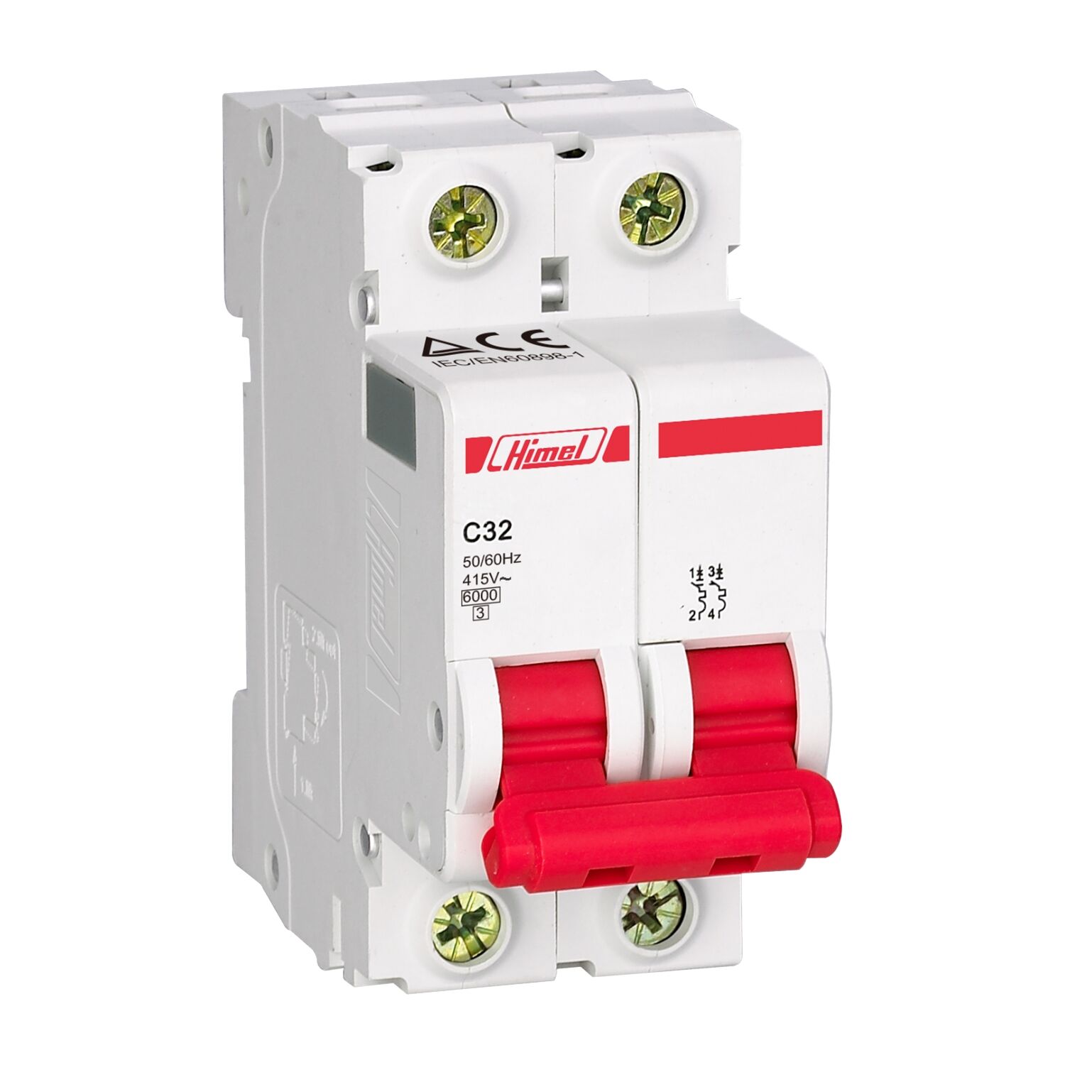 Miniature circuit breaker HDB3W - 18 mm AC - C - 2P - 4.5 kA - 32 A