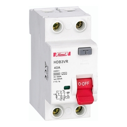 residual current switch HDB3VR - 2P - 63A - 30mA - for AC