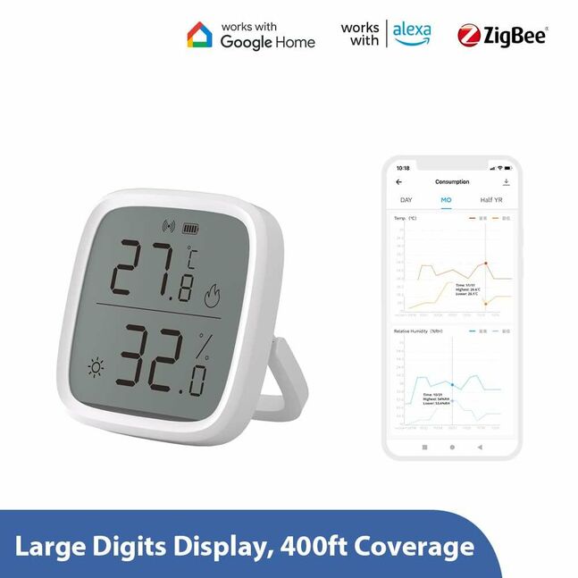 Lcd дэлгэцтэй, өрөөний хэм болон чийгшил хэмжигч (zigbee)