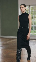 Midi dress with belt