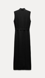 Midi dress with belt