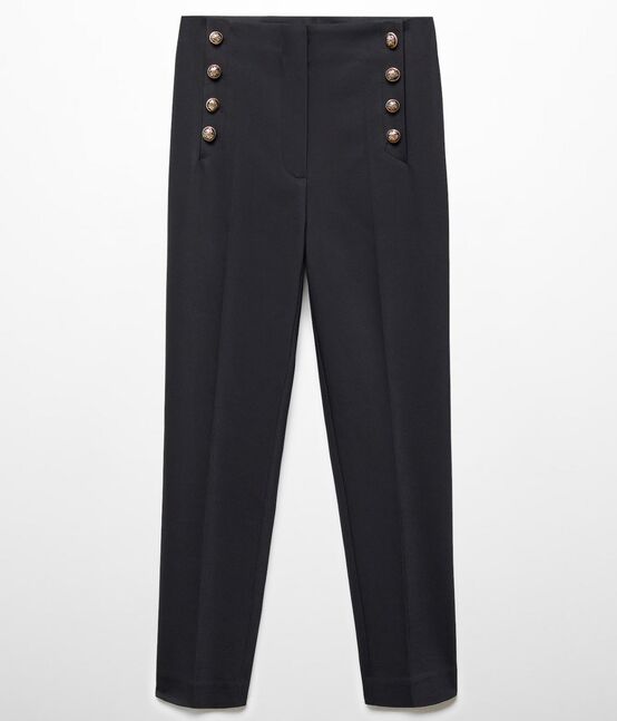 Mango cropped buttons trousers