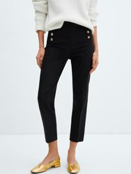 Mango cropped buttons trousers