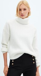 Mango cropped buttons trousers