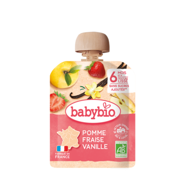 Babybio алим гүзээлзгэнэ ванилтай нухаш 90гр 6+сар №1