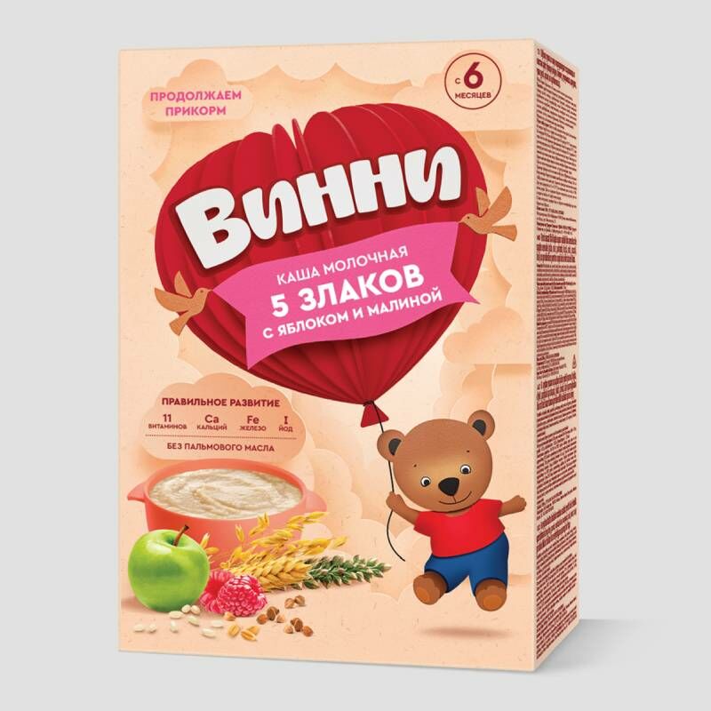 Винни алим бөөрөлзгөнө 5 төрлийн үр тарианы каш 6+200гр 