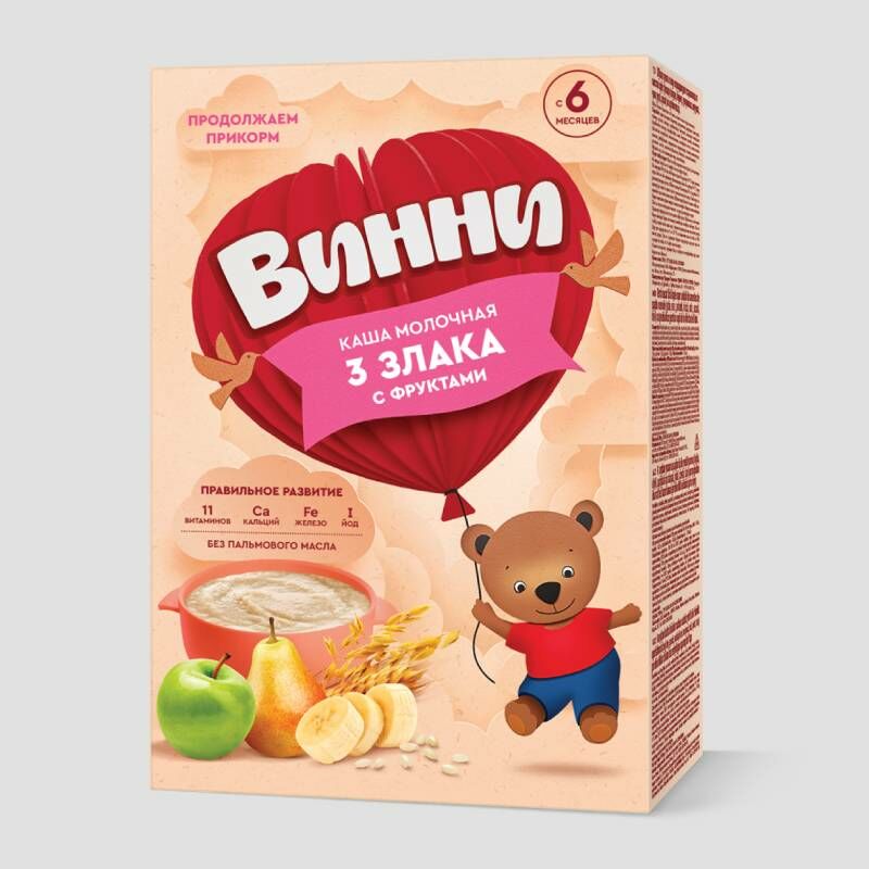 Винни гадил лийр алим буудай цагаан будаа овъёосны каш 6+ 200гр 