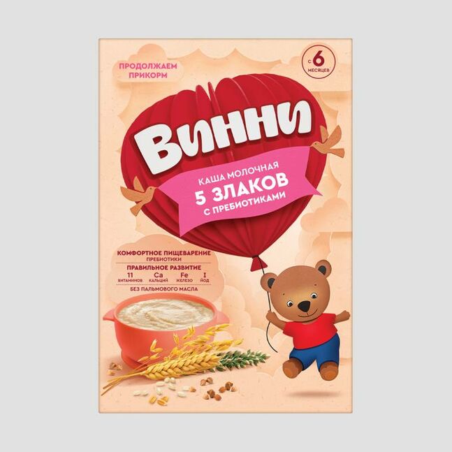 Винни каш Пребиотектай 5 төрлийн үр тарианы 6+ 200гр