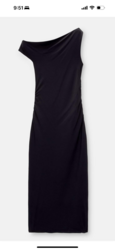 Long dress with an asymmetric neckline