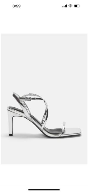Metallic heeled sandals