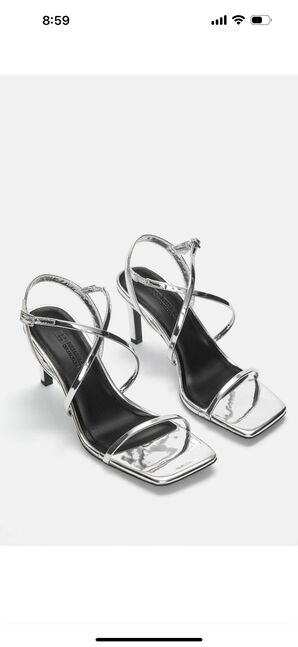 Metallic heeled sandals