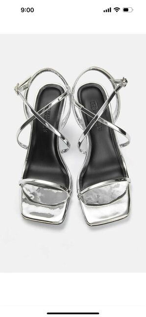 Metallic heeled sandals