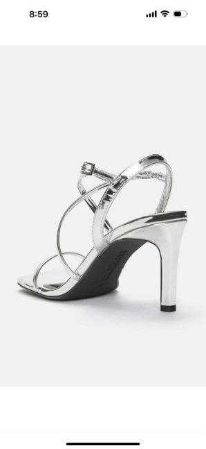 Metallic heeled sandals