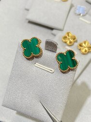 Vca alhambra earrings malachite
