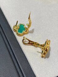 Vca alhambra earrings malachite