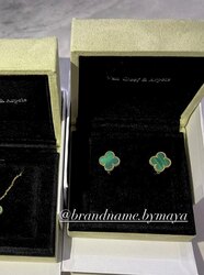 Vca alhambra earrings malachite