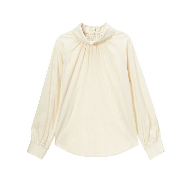 LADY'S SOLID COLOR LONG SLEEVE SHIRT