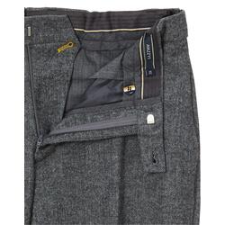 MEN'S WOOL BLEND HERRINGBONE PATTERN SETUP SLACKS