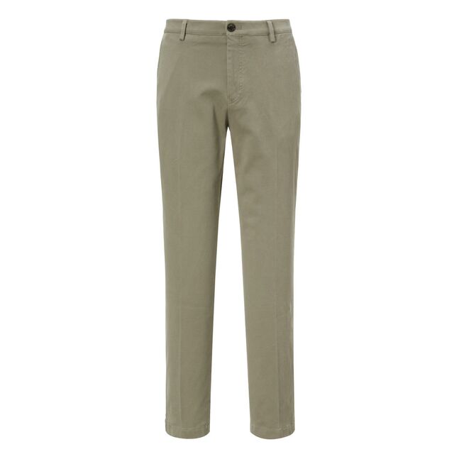 SOLID COTTON BLEND PANTS