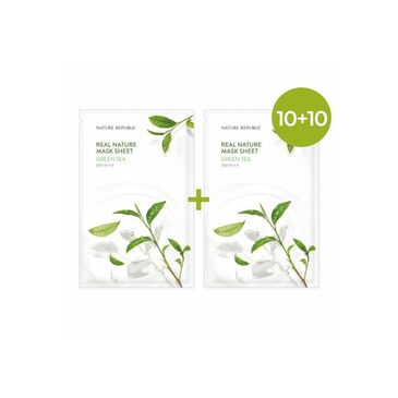NATURE REPUBLIC GREEN TEA REAL NATURE MASK SHEET 10+10 | НОГООН ЦАЙ