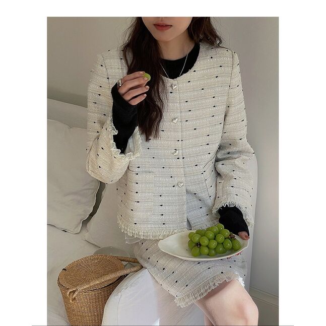 TWEED BLAZER AND SKIRT WHITE