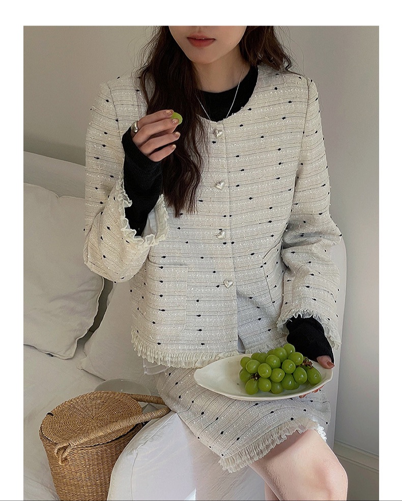 TWEED BLAZER AND SKIRT WHITE