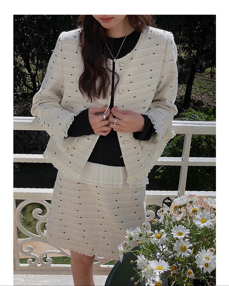 TWEED BLAZER AND SKIRT WHITE
