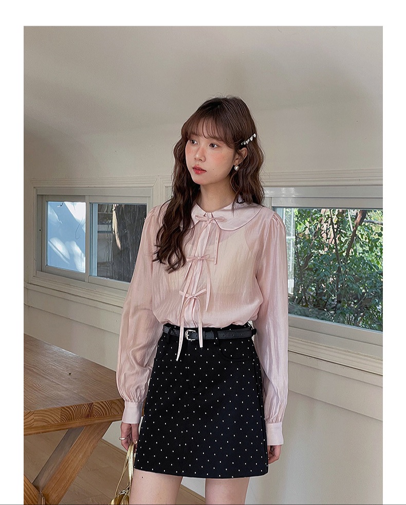 BLACK MINI RETRO DOT SKIRT