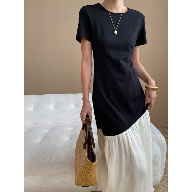 MAXI LONG BLACK TSHIRT DRESS