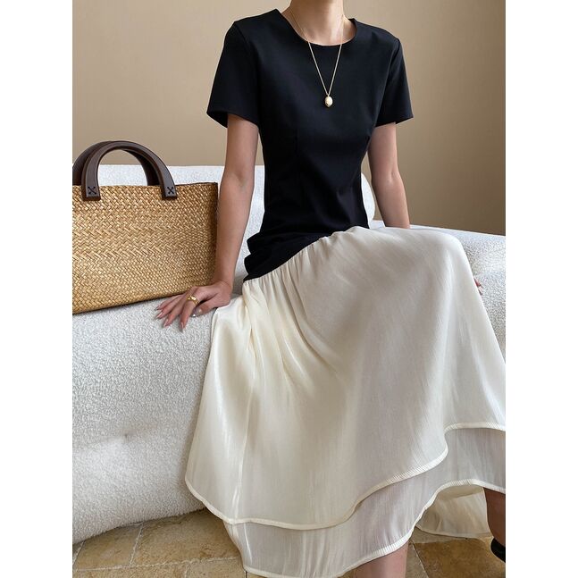 MAXI LONG BLACK TSHIRT DRESS