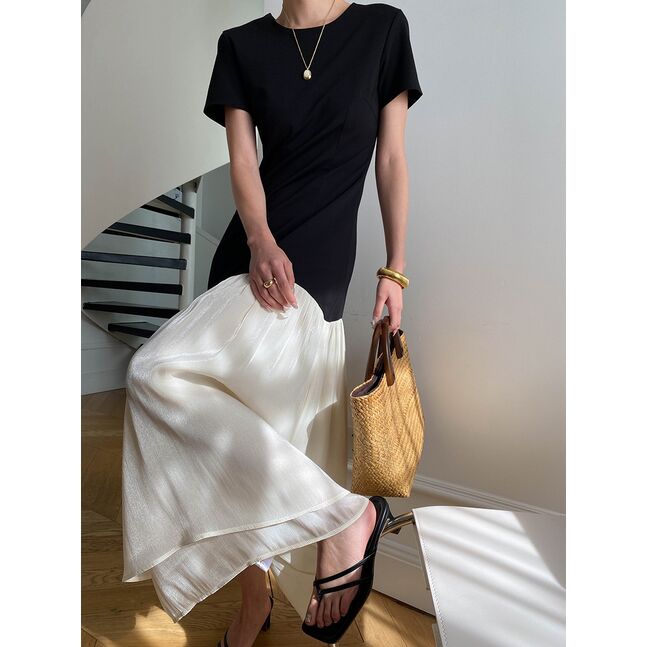 MAXI LONG BLACK TSHIRT DRESS