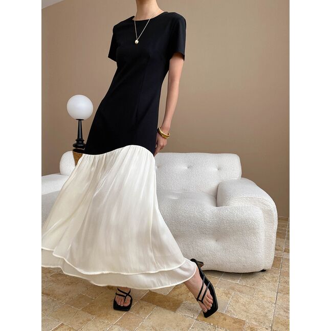 MAXI LONG BLACK TSHIRT DRESS