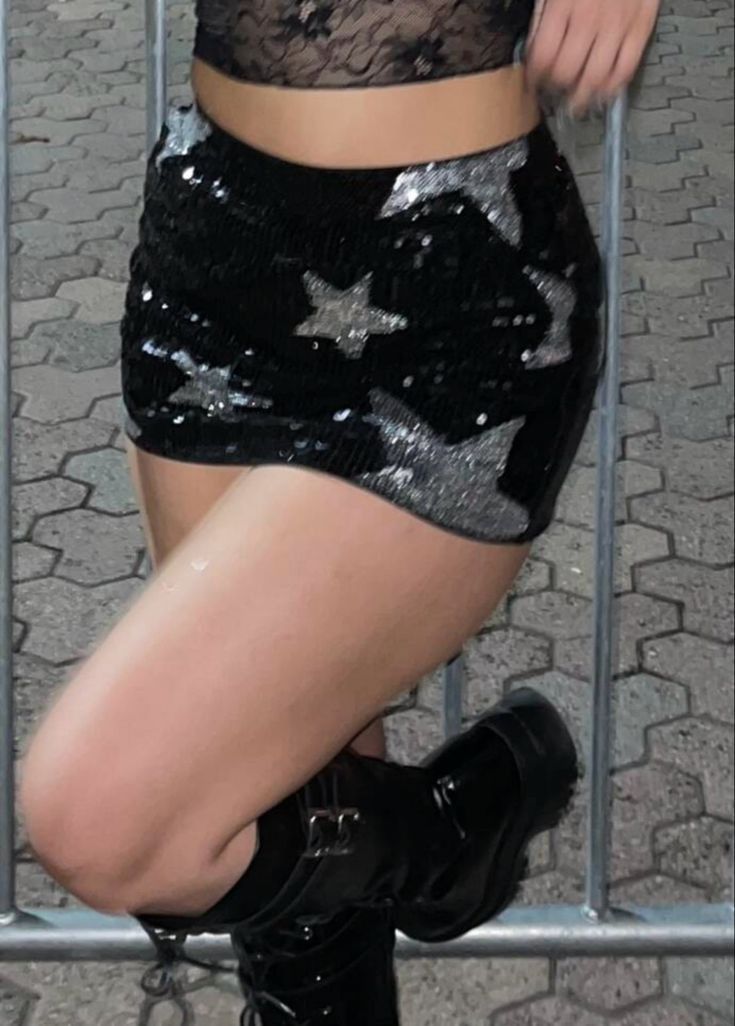 ROCKSTAR MINI BLACK SKIRT