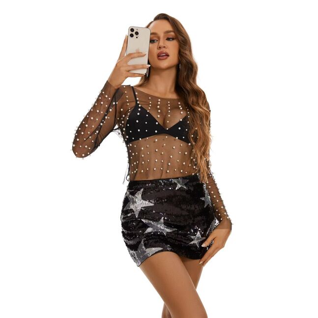 ROCKSTAR MINI BLACK SKIRT