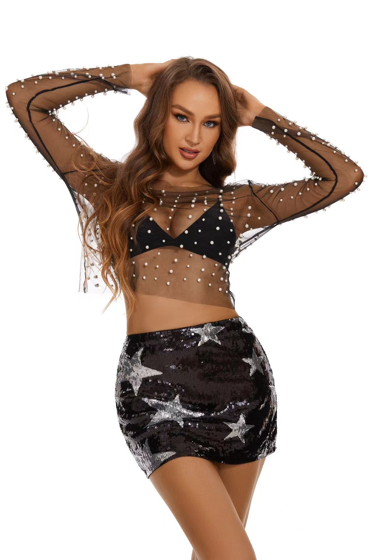 ROCKSTAR MINI BLACK SKIRT