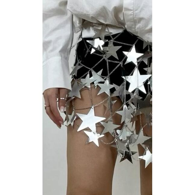 CHAINLINK MINI SKIRT SILVER