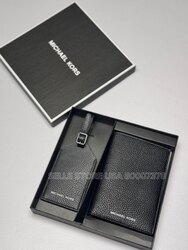 Pebbled leather passport case and luggage tag gift set | michael kors