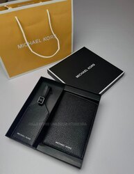 Pebbled leather passport case and luggage tag gift set | michael kors