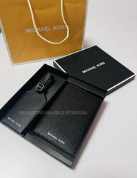 Pebbled leather passport case and luggage tag gift set | michael kors