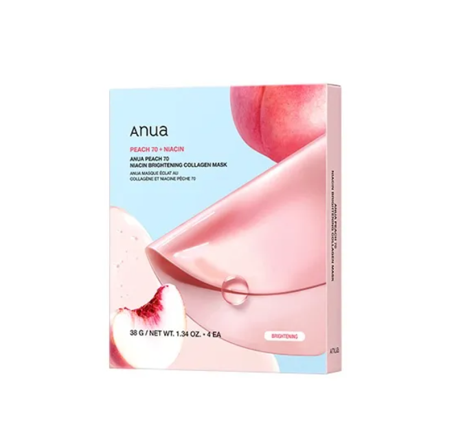 ANUA PEACH 70 NIACIN BRIGHTENING COLLAGEN MASK 38G (1EA)*4SET_GLB