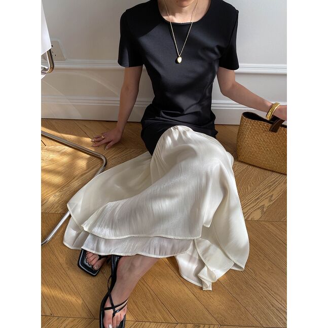MAXI LONG BLACK TSHIRT DRESS