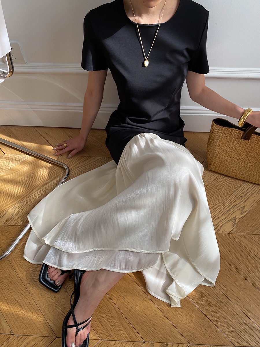 MAXI LONG BLACK TSHIRT DRESS