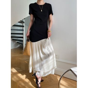 MAXI LONG BLACK TSHIRT DRESS