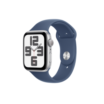 	Apple Watch SE GPS 44mm Silver Aluminum Case with Denim SB M/L MXER3ZP/A