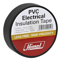 Electrical tape, 0.13 mm x 19 mm x 10 m, black